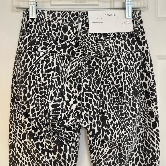 🥤 Frame Le High Skinny High Rise Skinny Noir Multi Animal Print Jean 24 NWT - Picture 9 of 15